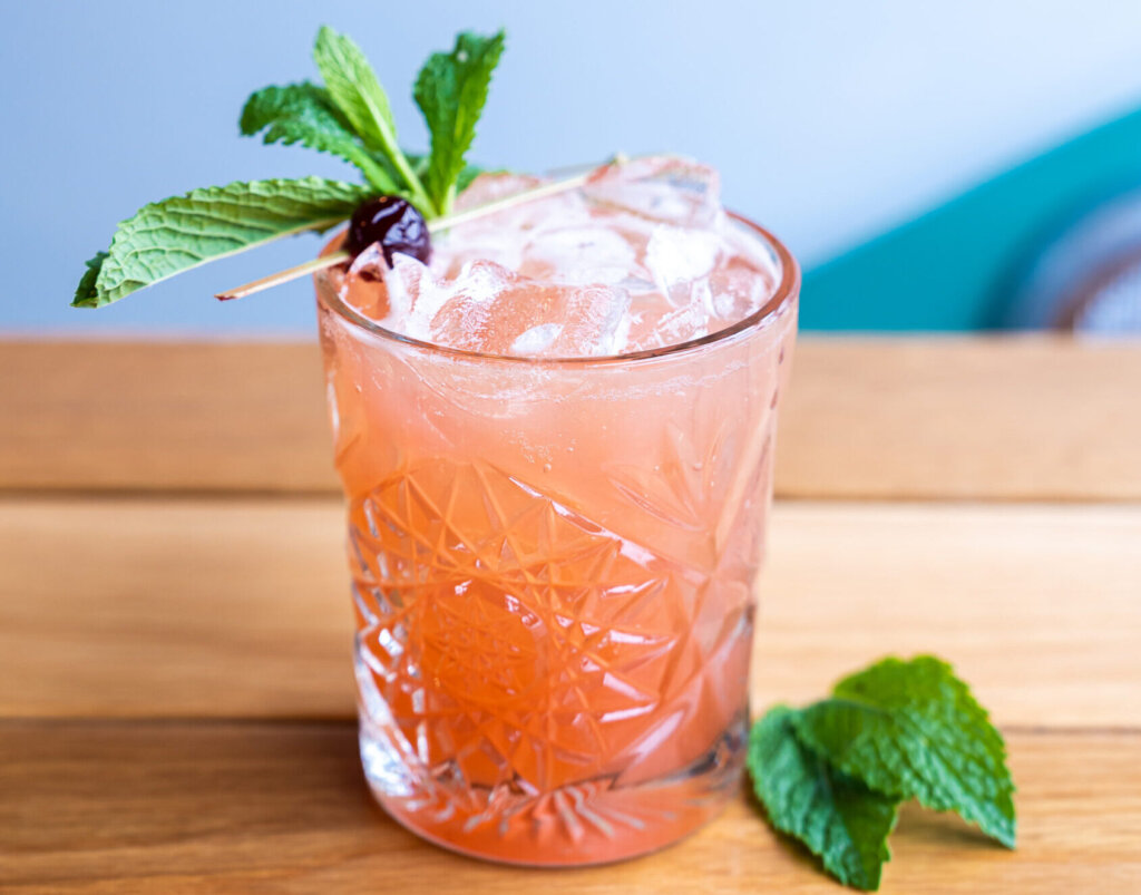 The Bourbon Peach Cheery Blossom Cocktail