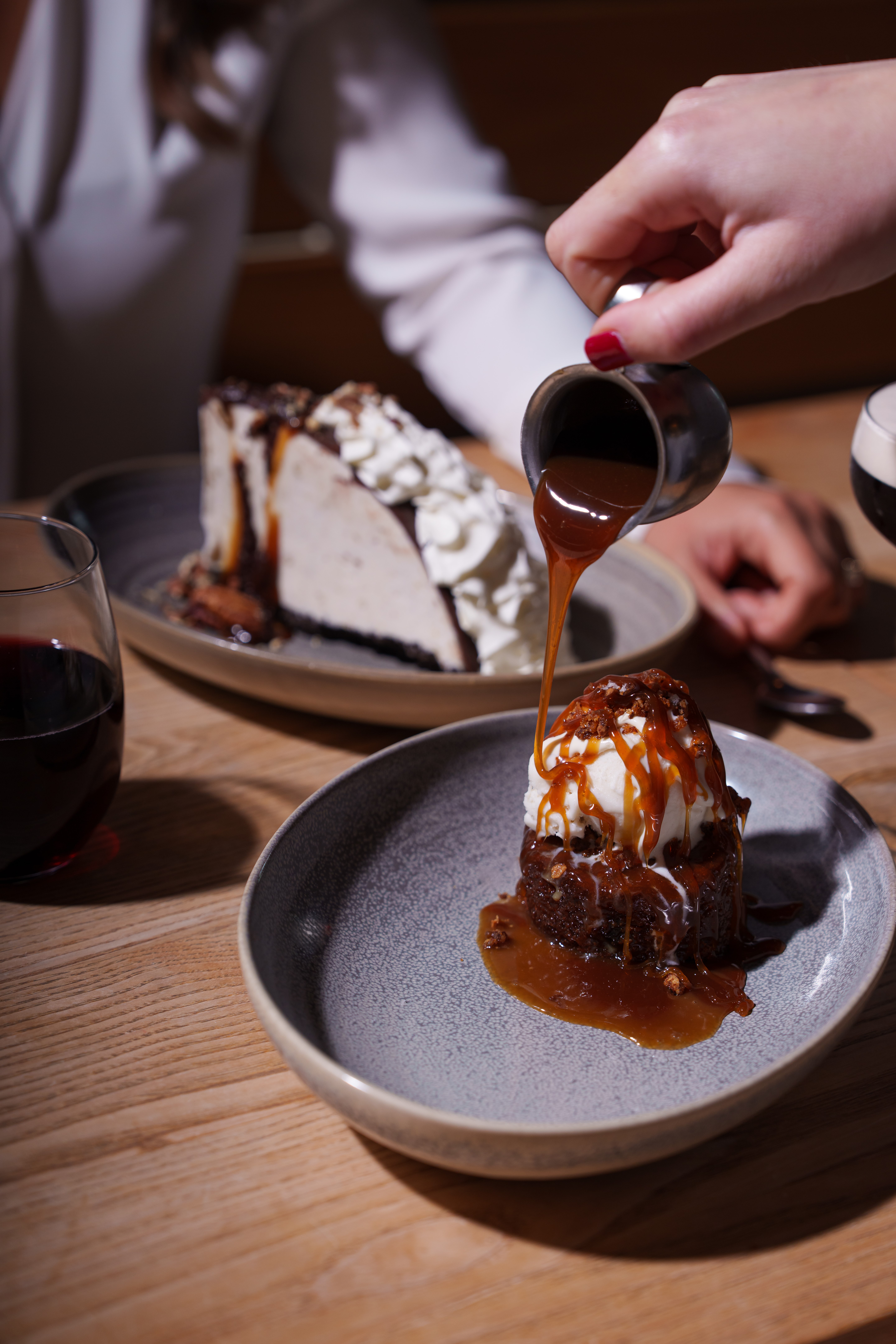 spiced caramel cake and turtle pie